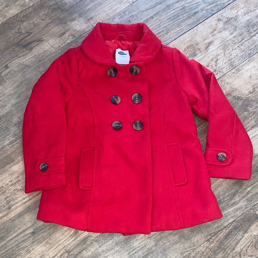 Old Navy Bright Red Kids Pea Coat